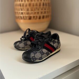 Toddler Gucci sneakers canvas leather logo
